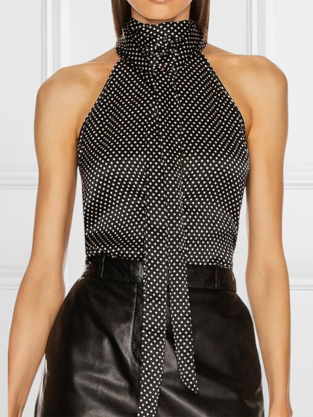 Urban Polka Dots Regular Fit Sleeveless Halter Shirt, Black-white, Blouses and Shirts
Urban Polka Dots Regular Fit Sleeveless Halter Shirt, Black-white, Blouses and Shirts