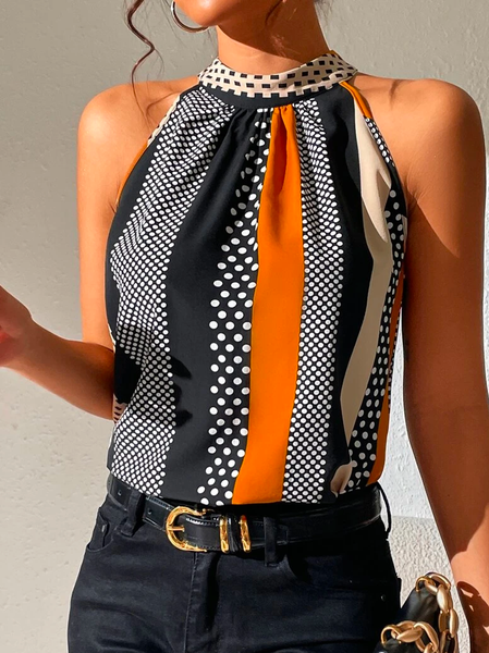 Casual Halter Loose Geometric Polka Dot Print Key Hole Back Halter Neck Tank Top, Orange red, Tanks & Camis
Casual Halter Loose Geometric Polka Dot Print Key Hole Back Halter Neck Tank Top, Orange red, Tanks & Camis