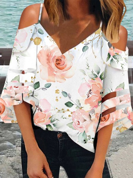 Women's summer suspenders strapless printed short-sleeved shirt, Pink, Shirts & Blouses
Women's summer suspenders strapless printed short-sleeved shirt, Pink, Shirts & Blouses