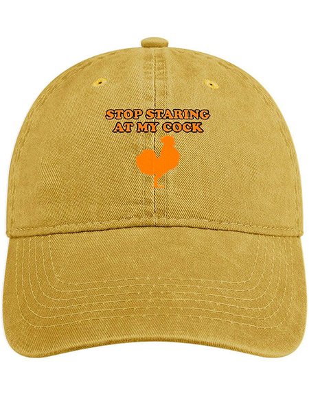 Men's /Women's Stop Staring At My Cock Graphic Printing Regular Fit Adjustable Denim Hat, Yellow, Men's Hats
Men's /Women's Stop Staring At My Cock Graphic Printing Regular Fit Adjustable Denim Hat, Yellow, Men's Hats
