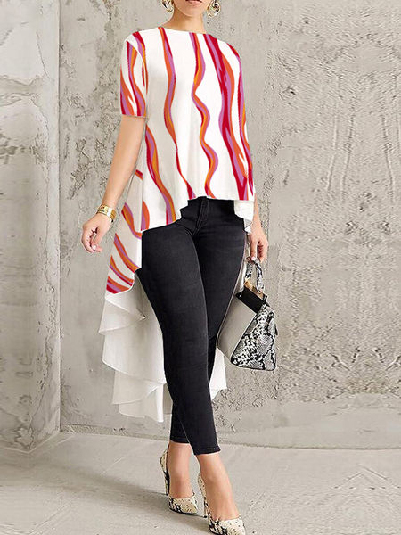 Loose Urban Abstract Short sleeve Crew Neck Mid-long Shirt, As picture, Blouses and Shirts
Loose Urban Abstract Short sleeve Crew Neck Mid-long Shirt, As picture, Blouses and Shirts