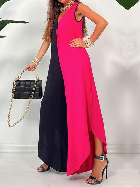 Lightweight High Elasticity Urban Color Block Sleeveless Loose Dress, Black-red, Jumpsuits
Lightweight High Elasticity Urban Color Block Sleeveless Loose Dress, Black-red, Jumpsuits
