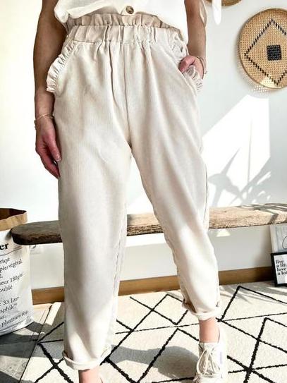 Women's fungus casual trousers, Apricot, Pants