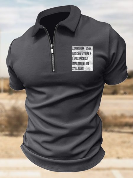 Men’s Sometimes I Look Back On My Life I Am Seriously Impressed I Am Still Alive Casual Text Letters Polo Shirt, Deep gray, T-shirts
Men’s Sometimes I Look Back On My Life I Am Seriously Impressed I Am Still Alive Casual Text Letters Polo Shirt, Deep gray, T-shirts