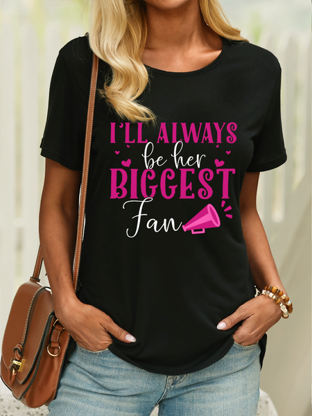 Women’s I’ll Always Be Her Biggest Fan Casual Text Letters T-Shirt, Black, T-shirts
Women’s I’ll Always Be Her Biggest Fan Casual Text Letters T-Shirt, Black, T-shirts
