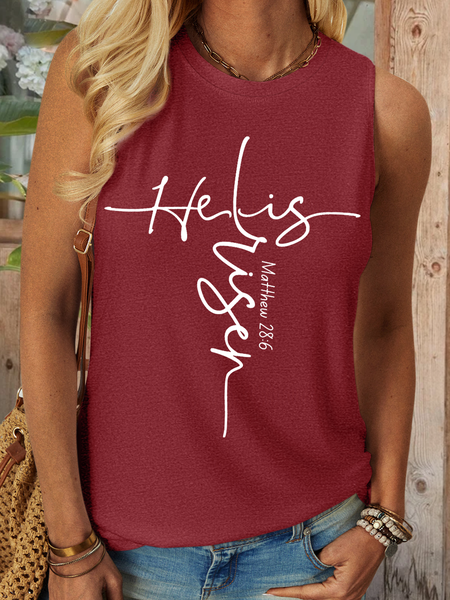 Women's He Is Risen Christian Easter Cross Text Letters Crew Neck Casual Tank Top, Red, Tank Tops
Women's He Is Risen Christian Easter Cross Text Letters Crew Neck Casual Tank Top, Red, Tank Tops