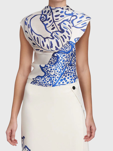 Regular Fit Elegant Stand Collar Sleeveless Abstract Shirt, Blue, Blouses and Shirts
Regular Fit Elegant Stand Collar Sleeveless Abstract Shirt, Blue, Blouses and Shirts