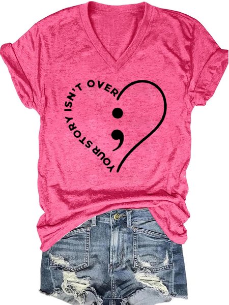Women's Suicide Awareness Your Story Isn't Over Crew Neck Casual T-Shirt, Pink, T-shirts
Women's Suicide Awareness Your Story Isn't Over Crew Neck Casual T-Shirt, Pink, T-shirts