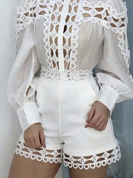 Daily Plain Elegant Regular Fit Shorts, White, Shorts