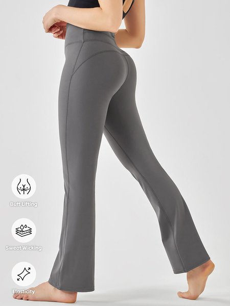 Double-sided nylon nude feeling buttock lifting tight nine points wide leg pants sports running fitness yoga pants, Light gray, Pants
Double-sided nylon nude feeling buttock lifting tight nine points wide leg pants sports running fitness yoga pants, Light gray, Pants