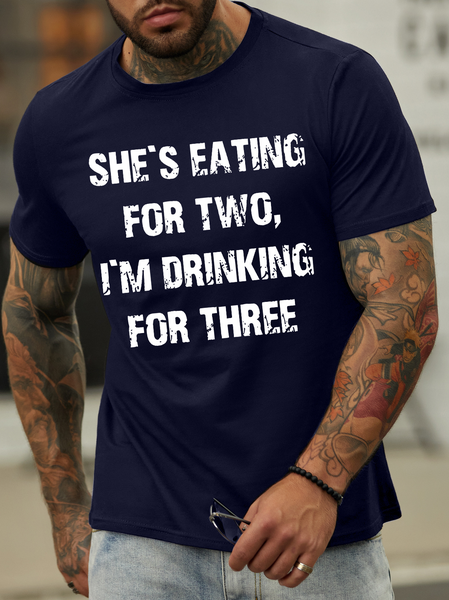 Men's She's Eating For Two I'M Drinking For Three Funny Graphic Printing Text Letters Crew Neck Casual Cotton T-Shirt, Purplish blue, T-shirts
Men's She's Eating For Two I'M Drinking For Three Funny Graphic Printing Text Letters Crew Neck Casual Cotton T-Shirt, Purplish blue, T-shirts