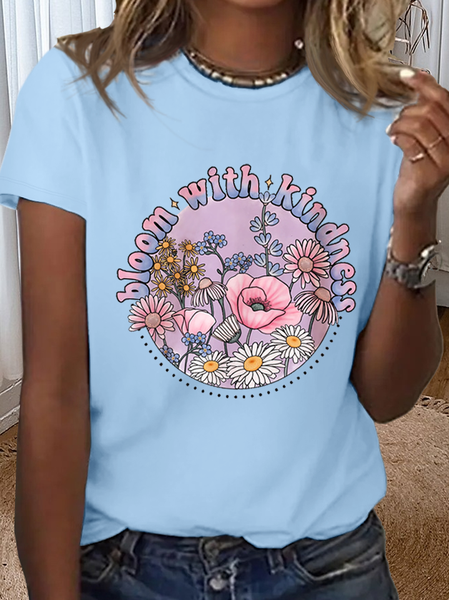 Women's Wildflower Bloom with kindness Cotton Crew Neck T-Shirt, Light blue, T-shirts
Women's Wildflower Bloom with kindness Cotton Crew Neck T-Shirt, Light blue, T-shirts