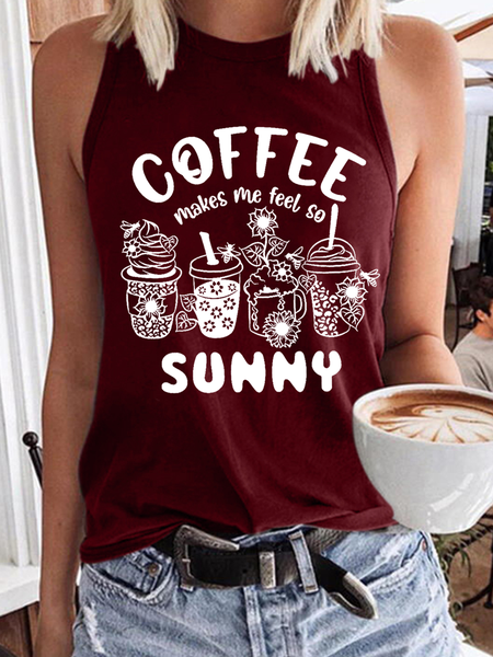 Women's Sunflowers Coffee Makes Me Feel So Sunny Cotton-Blend Regular Fit Casual Tank Top, Red, Tank Tops
Women's Sunflowers Coffee Makes Me Feel So Sunny Cotton-Blend Regular Fit Casual Tank Top, Red, Tank Tops