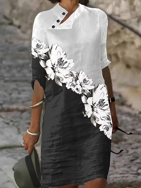 Women's Casual Dress Shift Dress Summer Dress Floral Button Print Shirt Collar Mini Dress Fashion Modern Daily Holiday Half Sleeve Regular Fit Black Summer Spring, Black-white, Dresses
Women's Casual Dress Shift Dress Summer Dress Floral Button Print Shirt Collar Mini Dress Fashion Modern Daily Holiday Half Sleeve Regular Fit Black Summer Spring, Black-white, Dresses