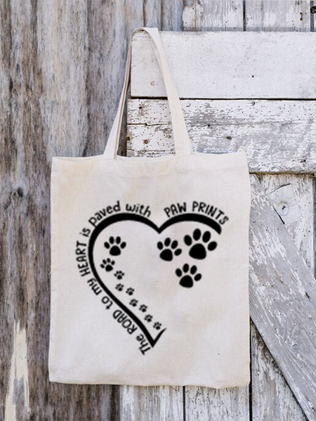 Women's Dog Lovers The Road To My Heart Is Paved With Paw Prints Shopping Tote, White, Bags
Women's Dog Lovers The Road To My Heart Is Paved With Paw Prints Shopping Tote, White, Bags