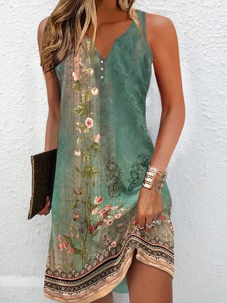 Women Casual Mini Dress Green Strap Print V Neck Sleeveless Loose Short Dress, Multicolor, Short
Women Casual Mini Dress Green Strap Print V Neck Sleeveless Loose Short Dress, Multicolor, Short