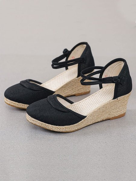 Women's Ankle Strap Closed Toe Espadrille Wedge Heels Sandals Retro Casual Buckle Strap Ladies Platform Summer Shoes, Black, Sandals
Women's Ankle Strap Closed Toe Espadrille Wedge Heels Sandals Retro Casual Buckle Strap Ladies Platform Summer Shoes, Black, Sandals