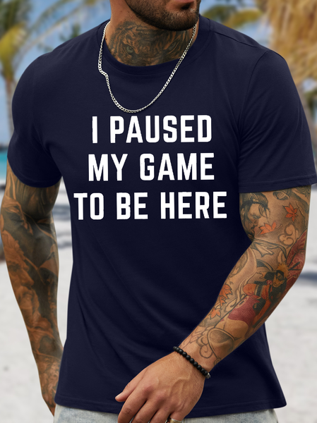 Men's I Paused Mu Game To Be Here Funny Graphic Printing Crew Neck Text Letters Cotton Casual T-Shirt, Purplish blue, T-shirts
Men's I Paused Mu Game To Be Here Funny Graphic Printing Crew Neck Text Letters Cotton Casual T-Shirt, Purplish blue, T-shirts