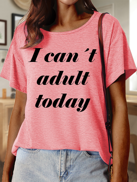 Lilicloth X Hynek Rajtr I Can’ t Adult Today Women's Casual T-Shirt, Pink, T-shirts