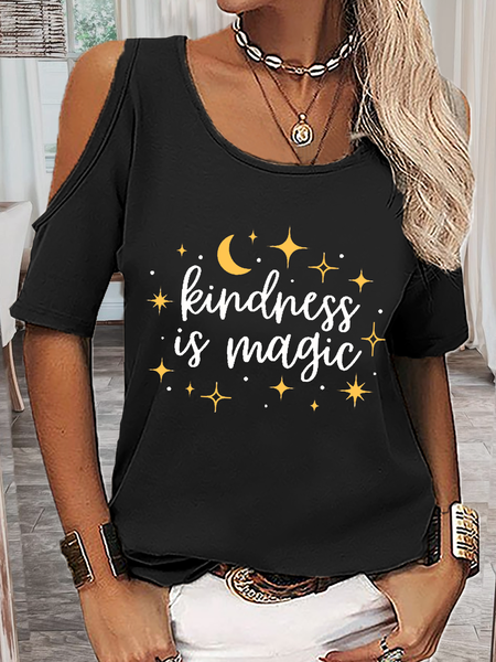 Women's Kindness is Magic Solid Drop Shoulder Text Letters Casual T-Shirt, Black, T-shirts
Women's Kindness is Magic Solid Drop Shoulder Text Letters Casual T-Shirt, Black, T-shirts