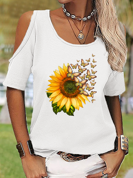 Women’s Sunflower And Butterfly Sunflower And Butterfly Crew Neck Casual Loose T-Shirt, White, T-shirts
Women’s Sunflower And Butterfly Sunflower And Butterfly Crew Neck Casual Loose T-Shirt, White, T-shirts
