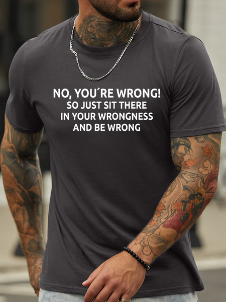 Lilicloth X Hynek Rajtr No You’re Wrong So Just Sit There In Your Wrongness And Be Wrong Men’s Text Letters Casual T-Shirt, Deep gray, T-shirts
Lilicloth X Hynek Rajtr No You’re Wrong So Just Sit There In Your Wrongness And Be Wrong Men’s Text Letters Casual T-Shirt, Deep gray, T-shirts