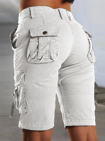 Loose Pocket Stitching Casual Flap Pocket Design Bermuda Cargo Shorts, White, Shorts
Loose Pocket Stitching Casual Flap Pocket Design Bermuda Cargo Shorts, White, Shorts