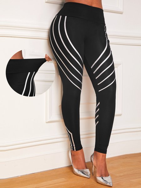 Tight Casual Color Block Geometric Print Black High Waisted Leggings, Leggings
Tight Casual Color Block Geometric Print Black High Waisted Leggings, Leggings