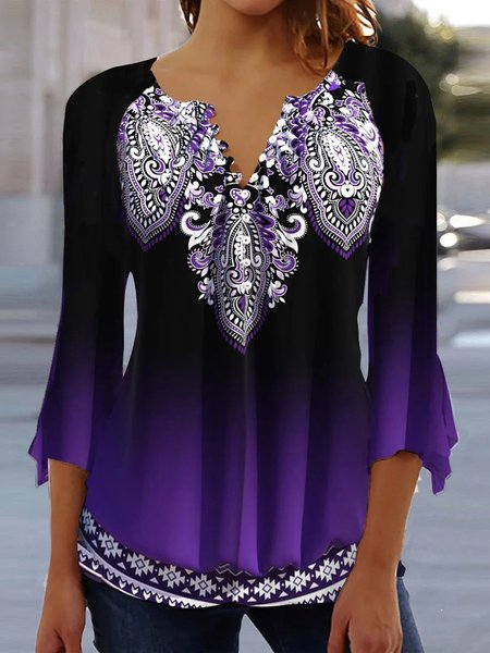 Womens V Neck Button Up Ethnic Print Casual Blouse, Purple, Shirts & Blouses
Womens V Neck Button Up Ethnic Print Casual Blouse, Purple, Shirts & Blouses