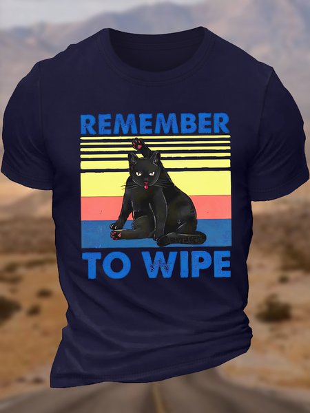Men's Remenber To Wipe Funny Black Cat Graphic Printing Cotton Vintage Loose Text Letters T-Shirt, Purplish blue, T-shirts
Men's Remenber To Wipe Funny Black Cat Graphic Printing Cotton Vintage Loose Text Letters T-Shirt, Purplish blue, T-shirts