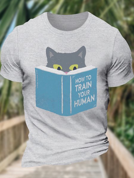 Men's How To Train Your Human Funny Cat Read The Books Graphic Printing Text Letters Crew Neck Casual Cotton T-Shirt, Light gray, T-shirts
Men's How To Train Your Human Funny Cat Read The Books Graphic Printing Text Letters Crew Neck Casual Cotton T-Shirt, Light gray, T-shirts