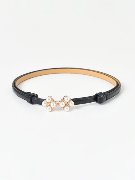 Urban Casual Floral Pearl Adjustable Leather Belt Women's Accessories, Black, Belts
Urban Casual Floral Pearl Adjustable Leather Belt Women's Accessories, Black, Belts
