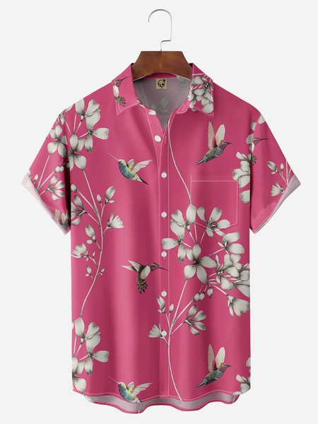 Hummingbird Floral Chest Pocket Short Sleeve Hawaiian Shirt, Deep pink, Men Shirts
Hummingbird Floral Chest Pocket Short Sleeve Hawaiian Shirt, Deep pink, Men Shirts