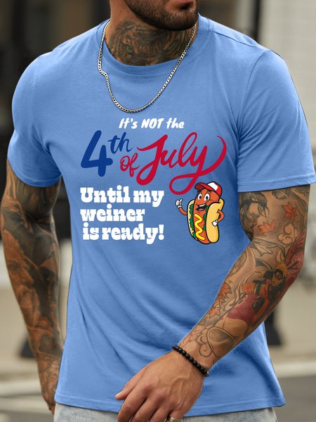 Lilicloth X Kat8lyst 4Th Of July Independence Day Men's T-Shirt, Light blue, T-shirts