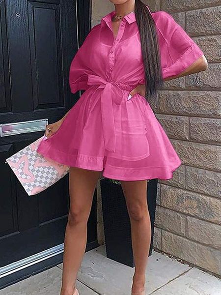 Urban Loose Shirt Collar Short sleeve Mid-long Shirt, Rose red, Blouses and Shirts
Urban Loose Shirt Collar Short sleeve Mid-long Shirt, Rose red, Blouses and Shirts