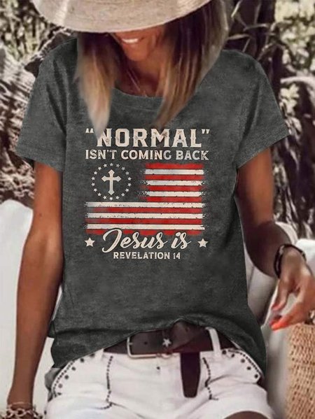 Normal Isnt Coming Back But Jesus Is Revelation 14 Casual Knitted Crew Neck T-Shirt, Deep gray, T-Shirts
Normal Isnt Coming Back But Jesus Is Revelation 14 Casual Knitted Crew Neck T-Shirt, Deep gray, T-Shirts