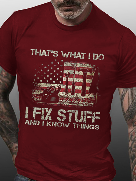 Men's I Fix Stuff I Know Things Graphic Print Flag Cotton Casual T-Shirt, Red, T-shirts
Men's I Fix Stuff I Know Things Graphic Print Flag Cotton Casual T-Shirt, Red, T-shirts