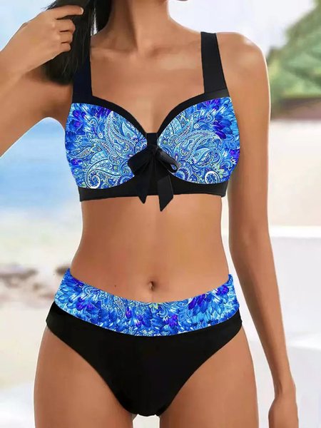 Vacation Printing Abstract V Neck Bikini, Blue, swimwear>>Bikini Sets
Vacation Printing Abstract V Neck Bikini, Blue, swimwear>>Bikini Sets