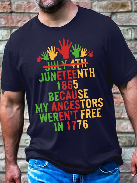 Men's Juneteenth 1865 Because My Ancestors Weren'T Free In 1776 Funny Graphic Printing Loose Cotton Casual Crew Neck T-Shirt, Purplish blue, T-shirts
Men's Juneteenth 1865 Because My Ancestors Weren'T Free In 1776 Funny Graphic Printing Loose Cotton Casual Crew Neck T-Shirt, Purplish blue, T-shirts