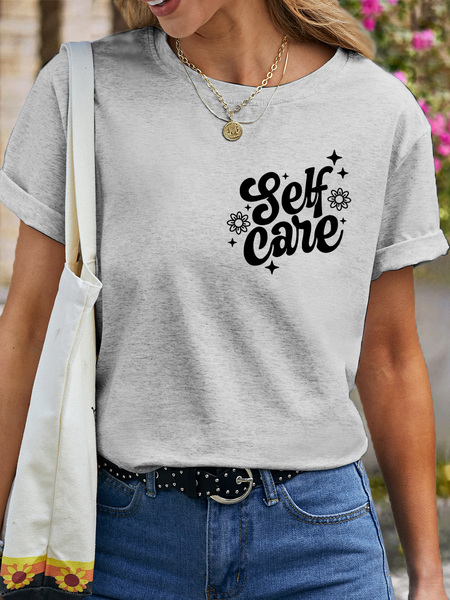 Women's Self-love Take Care Of You Cotton Text Letters T-Shirt, Light gray, T-shirts
Women's Self-love Take Care Of You Cotton Text Letters T-Shirt, Light gray, T-shirts