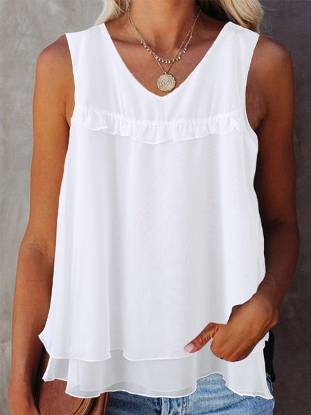 Women Plain loose double layer Elegant Cotton Tank Top, White, Tank Tops & Camis
Women Plain loose double layer Elegant Cotton Tank Top, White, Tank Tops & Camis