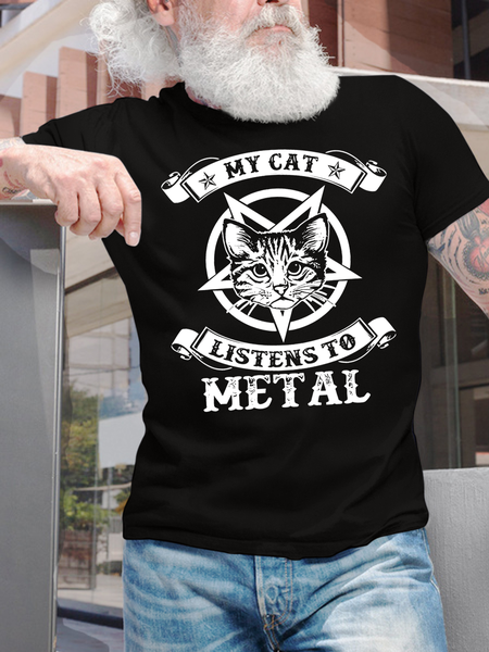 Men’s My Cat Listen To Metal Funny Cotton Casual Crew Neck T-Shirt, Black, T-shirts
Men’s My Cat Listen To Metal Funny Cotton Casual Crew Neck T-Shirt, Black, T-shirts