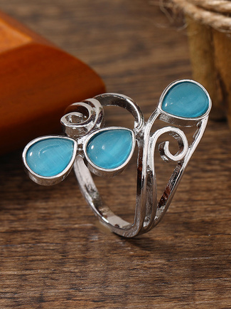 Casual Blue Cat Eye Crystal Silver Metal Ring Ethnic Vintage Women's Jewelry, As picture, Rings
Casual Blue Cat Eye Crystal Silver Metal Ring Ethnic Vintage Women's Jewelry, As picture, Rings