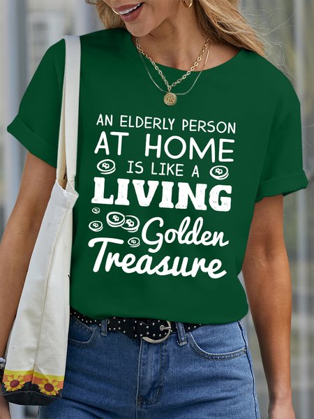 Lilicloth X Manikvskhan An Elderly Person At Home Is Like A Living Golden Treasure Women’s Cotton Casual T-Shirt, Green, T-shirts
Lilicloth X Manikvskhan An Elderly Person At Home Is Like A Living Golden Treasure Women’s Cotton Casual T-Shirt, Green, T-shirts