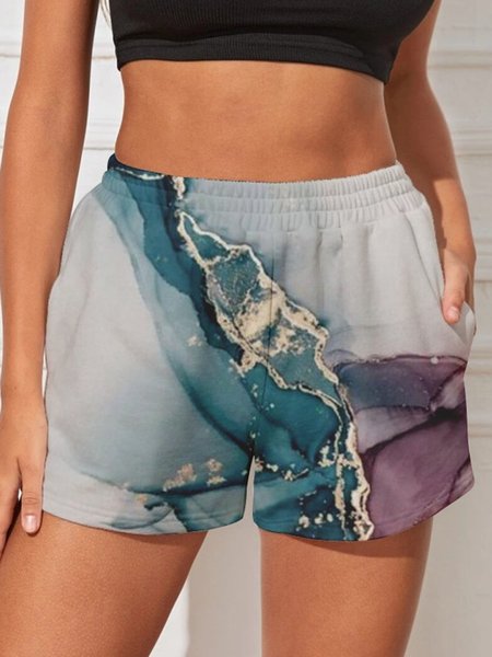 Casual Abstract Printing Bikini Bottom, Gray, swimwear>>Bikini Bottoms