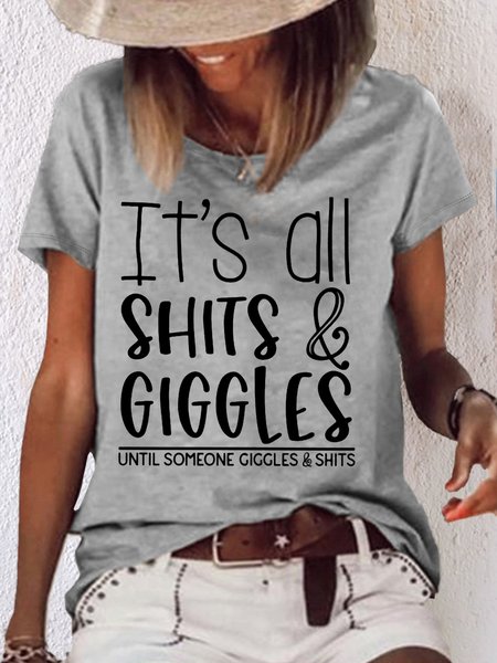 womens Sarcastic Saying Shits and Giggles Casual Letters Crew Neck T-Shirt, Gray, T-shirts
womens Sarcastic Saying Shits and Giggles Casual Letters Crew Neck T-Shirt, Gray, T-shirts