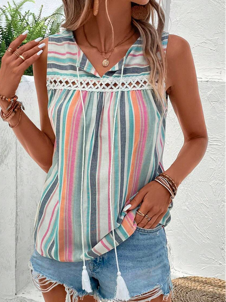 V Neck Geometric Linen Casual Striped Print Tie Neck Blouse, Pink, Shirts & Blouses
V Neck Geometric Linen Casual Striped Print Tie Neck Blouse, Pink, Shirts & Blouses