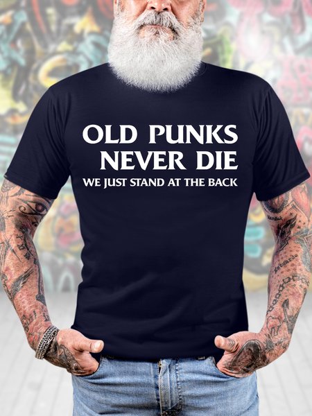 Men's Funny Old Punks Never Die We Just Stand At The Back Graphic Printing Cotton Casual Loose Crew Neck T-Shirt, Purplish blue, T-shirts
Men's Funny Old Punks Never Die We Just Stand At The Back Graphic Printing Cotton Casual Loose Crew Neck T-Shirt, Purplish blue, T-shirts