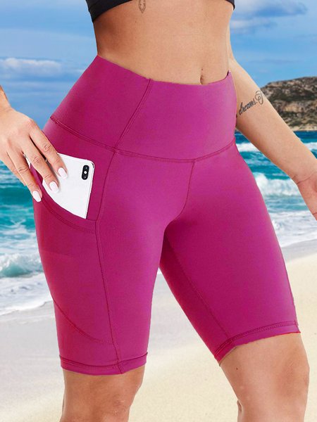 Plain Casual Bikini Bottom, Rose red, swimwear>>Bikini Bottoms