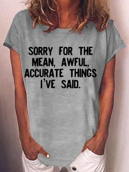 Women's Funny Sassy Saying Sorry for The Mean Awful Accurate Things I've Said Letters T-Shirt, Gray, T-shirts
Women's Funny Sassy Saying Sorry for The Mean Awful Accurate Things I've Said Letters T-Shirt, Gray, T-shirts